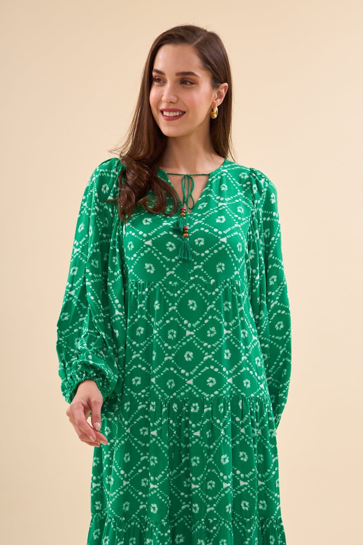 Green Cologne Long Dress - Lebbse