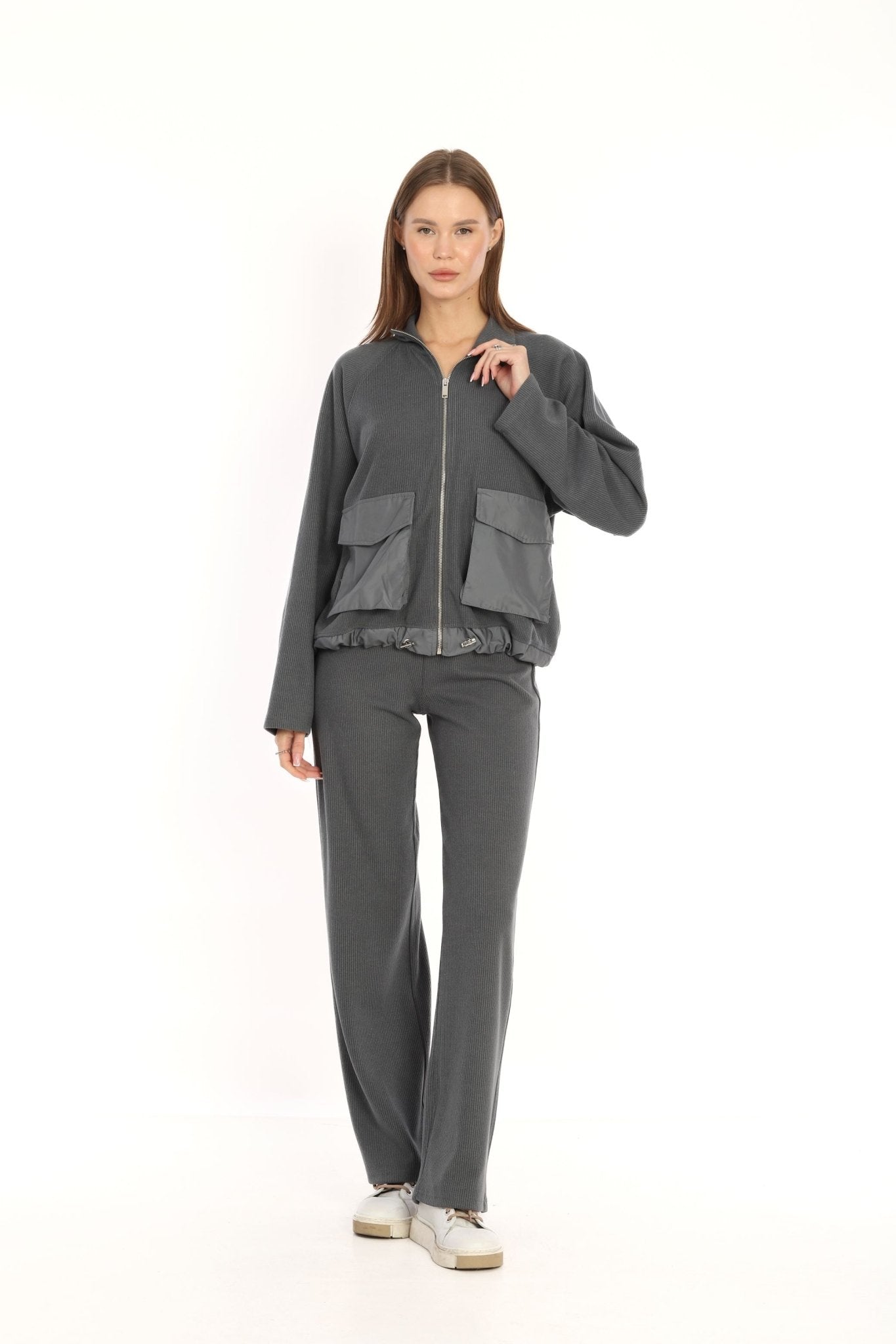 grey Knitwear Suit - Lebbse