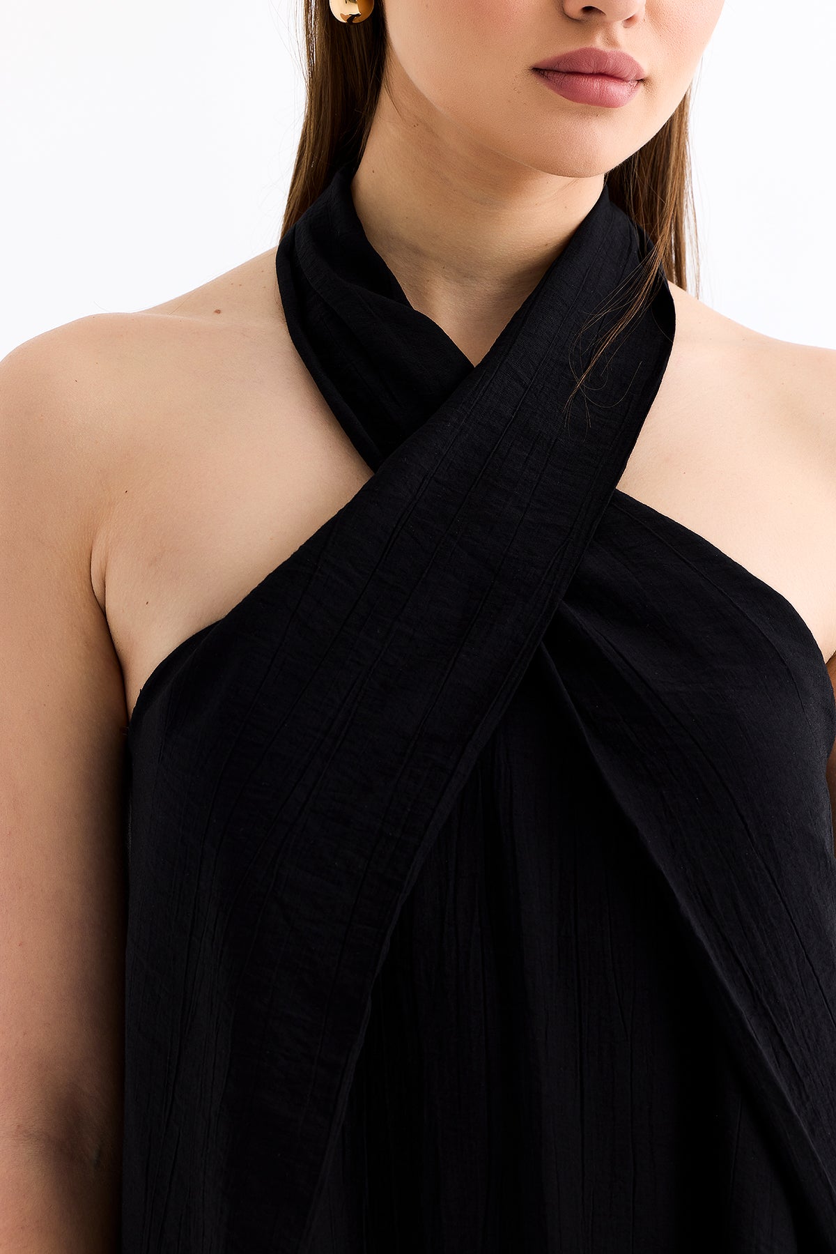 Halter Neck Maxi Dress Black | CLOTHES | DRESS | Lebbse Halter Neck Maxi Dress Black | CLOTHES | DRESS | Lebbse