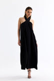 Halter Neck Maxi Dress Black - Lebbse