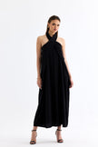 Halter Neck Maxi Dress Black - Lebbse