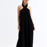 Halter Neck Maxi Dress Black - Lebbse