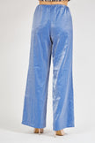High Waist Shiny Trousers Blue - Lebbse