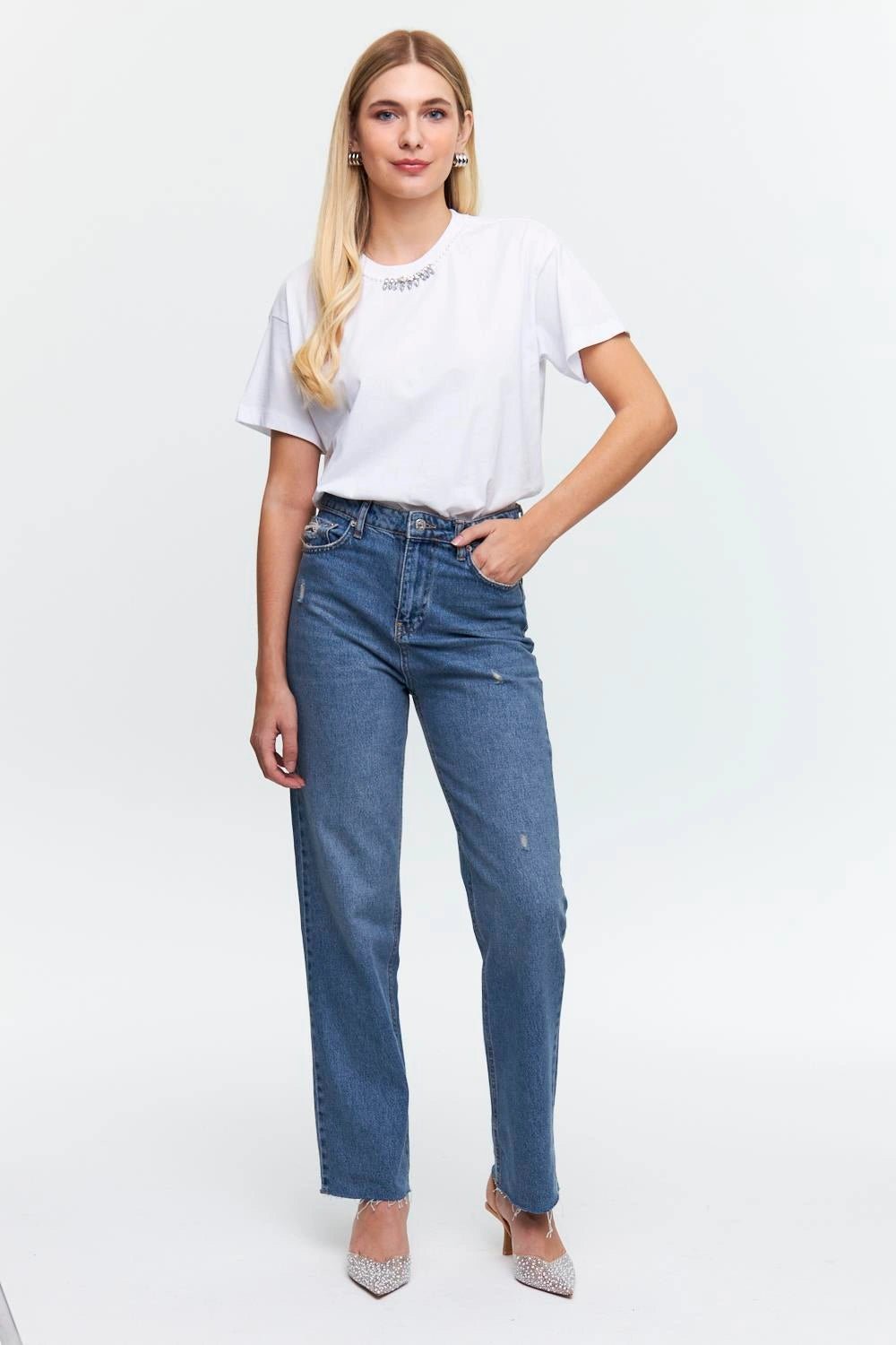 HIGH WAIST WIDE LEGS WOMEN'S JEANS - Lebbse