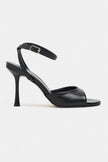 CHARMS Black Matte Ankle Strap Detail Women’s High Heels