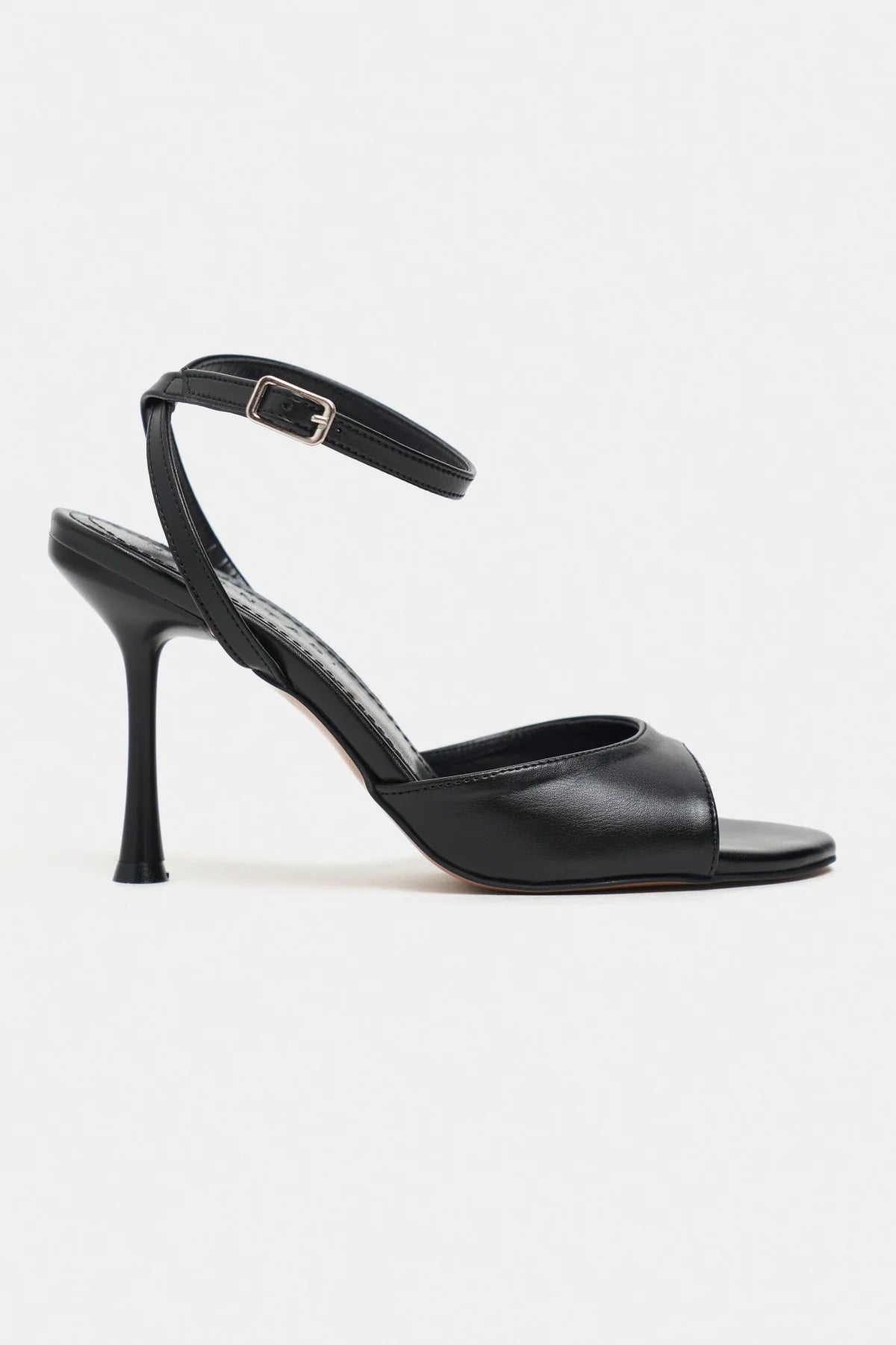 CHARMS Black Matte Ankle Strap Detail Women’s High Heels
