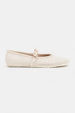 BONBON BEIGE MATTE BELT DETAIL FLAT SOLE WOMEN'S BALLERINA