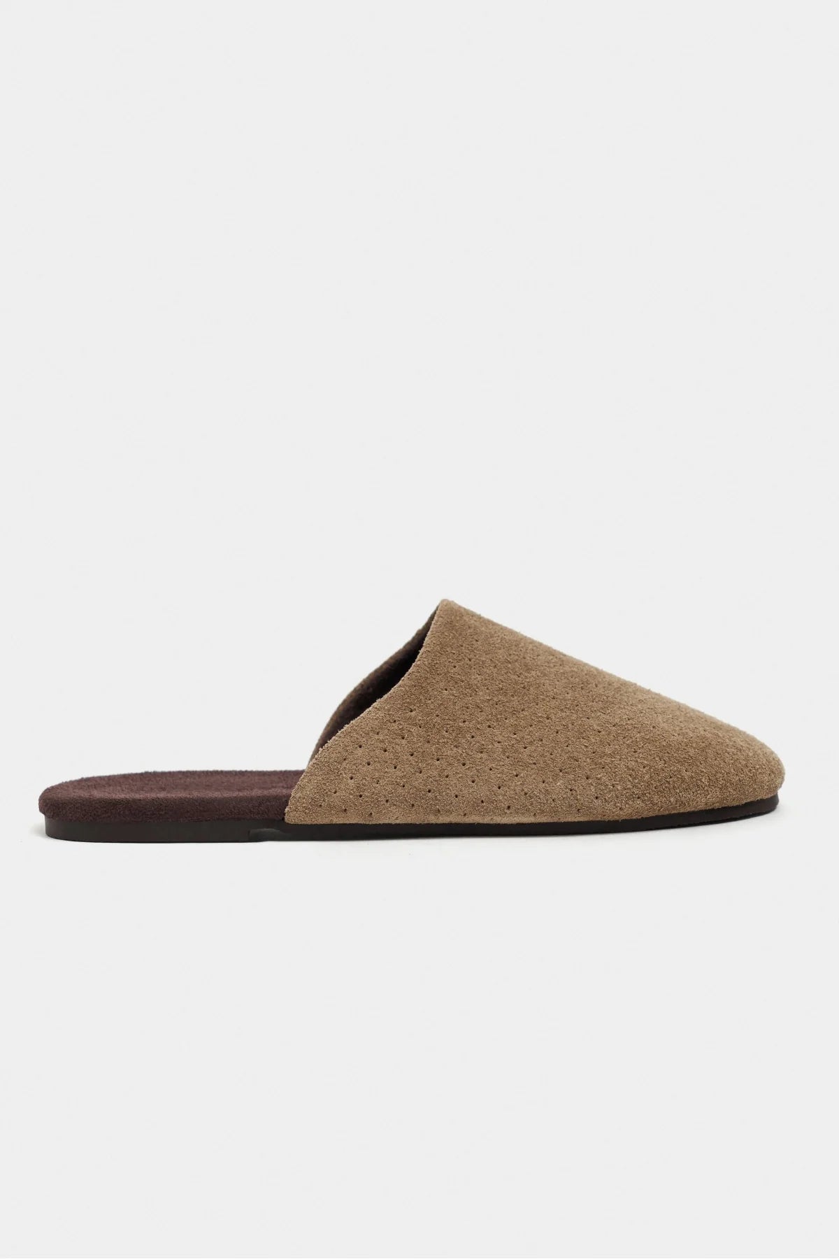 MODI ROME BEIGE SUEDE LEATHER WOMEN’S CLOSED SLIPPERS