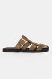 SIENTO ROME BEIGE SUEDE LEATHER WOMEN’S FLAT SLIPPERS