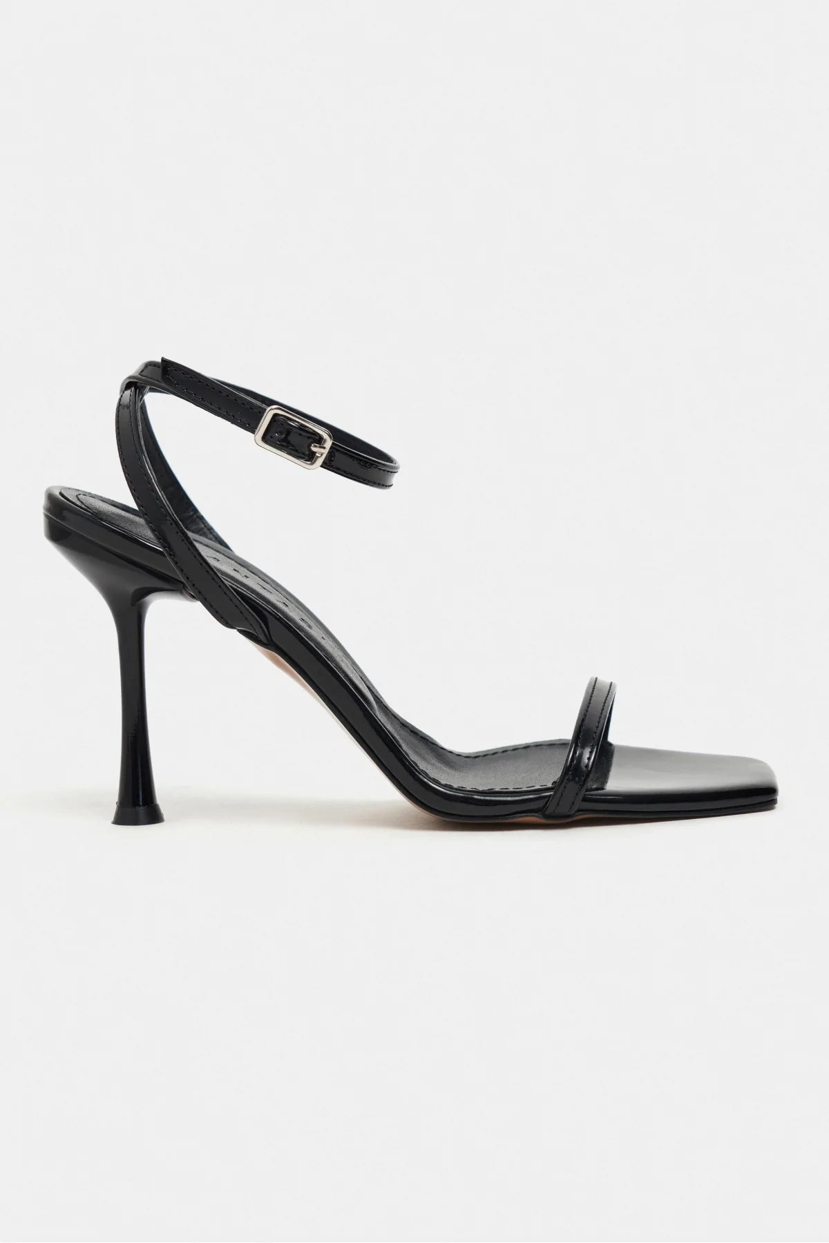 TAKI BLACK PATENT ANKLE STRAP DETAIL HIGH HEEL WOMEN’S SHOES