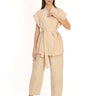 Juno Vest Belted Suit Beige - Lebbse