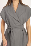 5- بدلة رصاصي فاتح فيست وبنطال مع حزام على الخصر - Juno Vest Belted Suit Gray