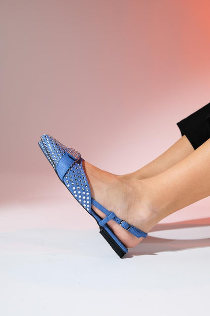 KELP Denim Blue Stone Women's Flat Sandals - Lebbse
