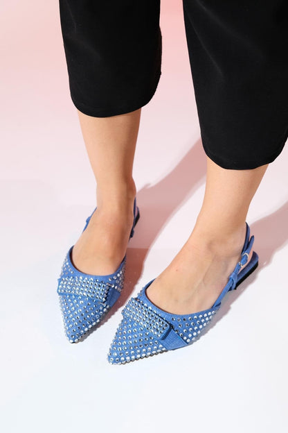 KELP Denim Blue Stone Women's Flat Sandals - Lebbse