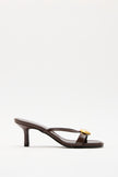 Vintage Buckle Bitter Brown Women’s Heeled Sandals