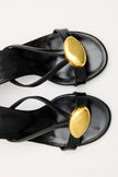 Vintage Buckle Black Women’s Heeled Sandals