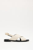 Cross Strap Square Toe Bone Women’s Sandals