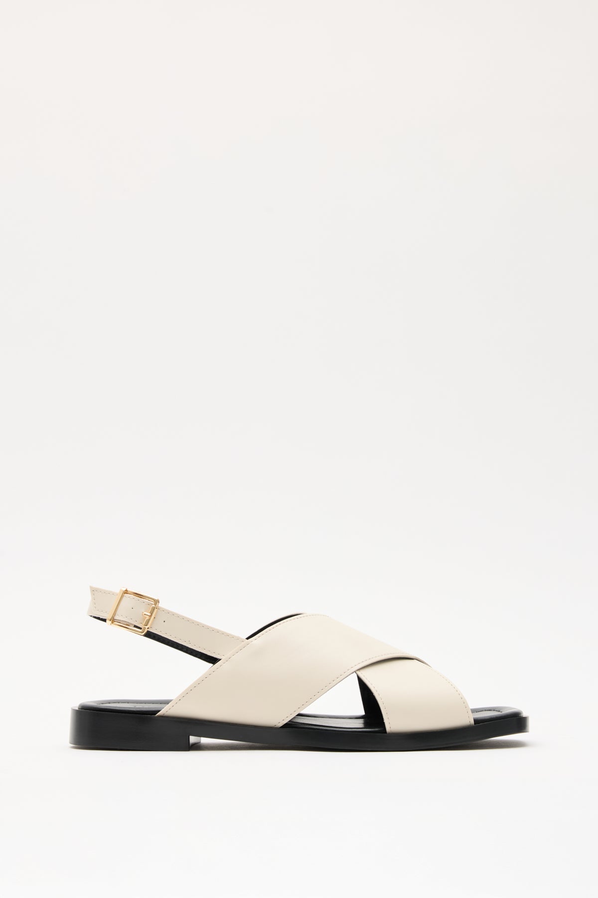 Cross Strap Square Toe Bone Women’s Sandals | FOOTWEAR | SANDALET | Lebbse Cross Strap Square Toe Bone Women’s Sandals | FOOTWEAR | SANDALET | Lebbse