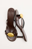 Vintage Buckle Bitter Brown Women’s Heeled Sandals