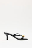 Vintage Buckle Black Women’s Heeled Sandals