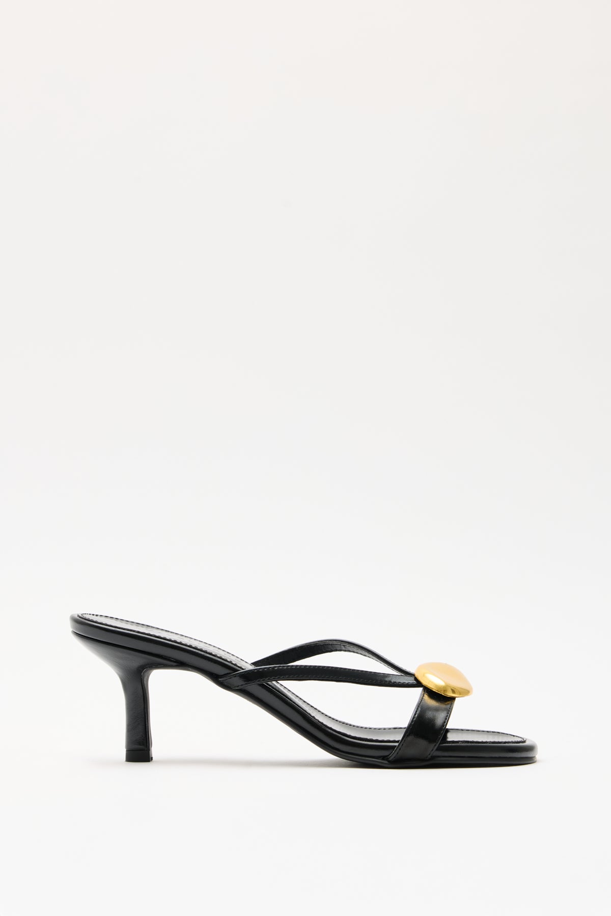 Vintage Buckle Black Women’s Heeled Sandals