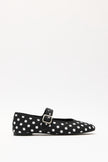 Ankle Strap Polka Dot Black Women’s Flats