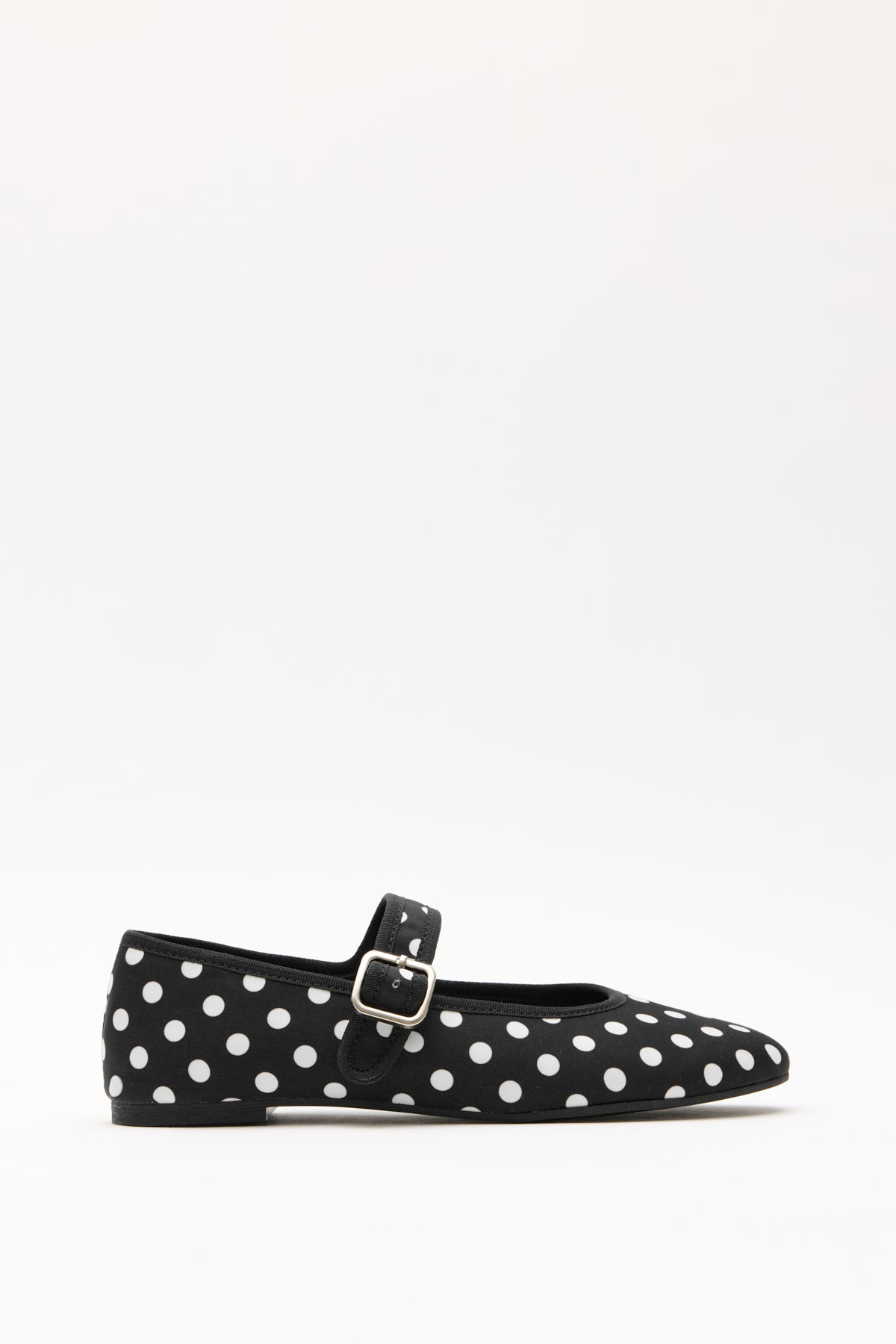 Ankle Strap Polka Dot Black Women’s Flats