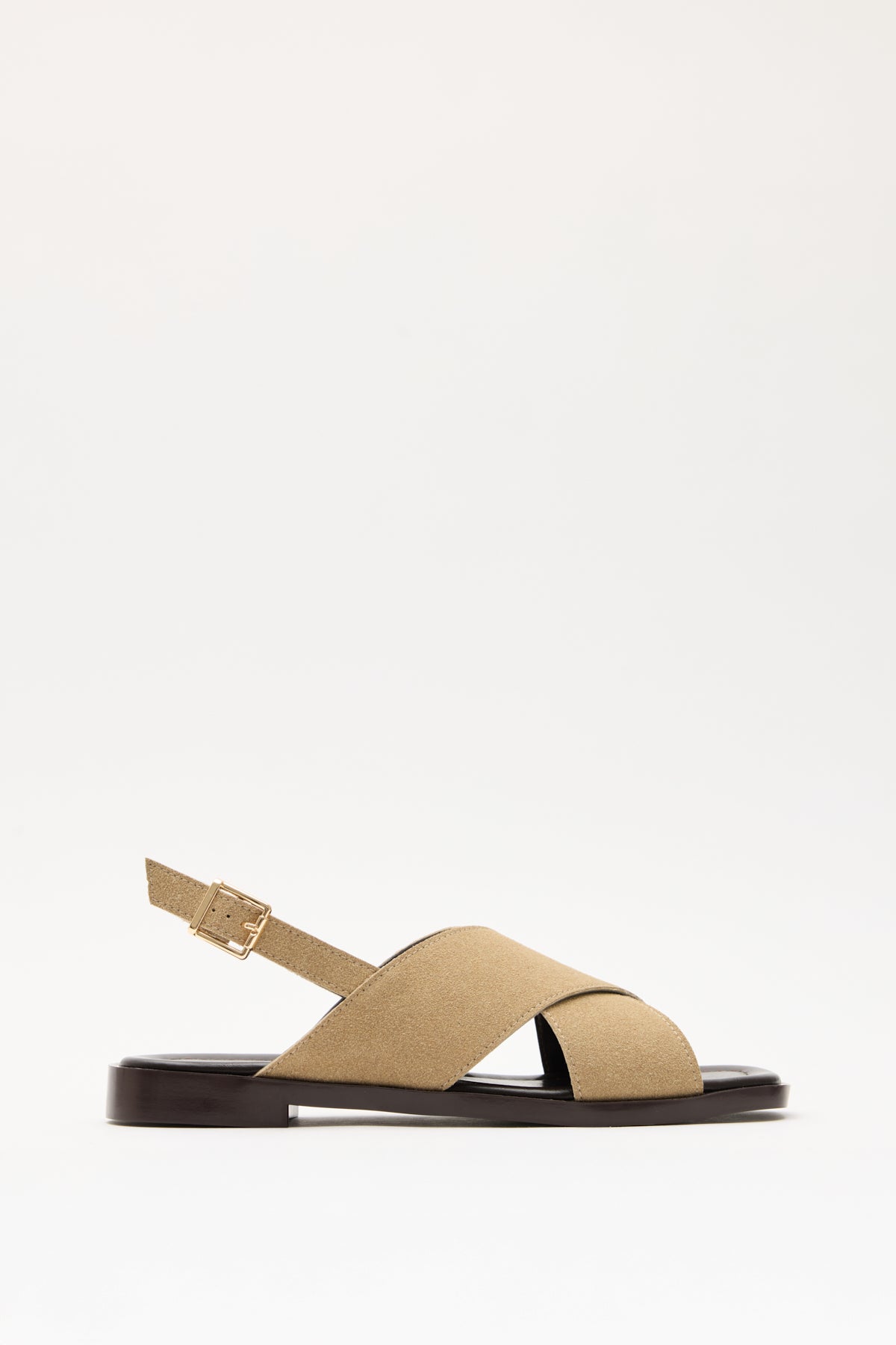 Cross Strap Square Toe Dark Beige Suede Women’s Sandals | FOOTWEAR | SANDALET | Lebbse Cross Strap Square Toe Dark Beige Suede Women’s Sandals | FOOTWEAR | SANDALET | Lebbse