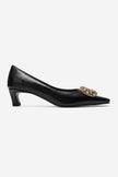 Marte – Black Buckle Detail Low-Heel Shoes