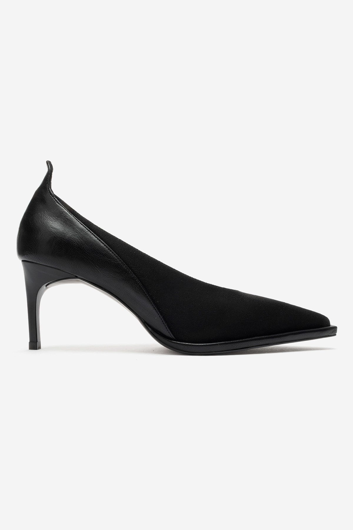 Meadow – Black Suede-Look Stiletto Heels
