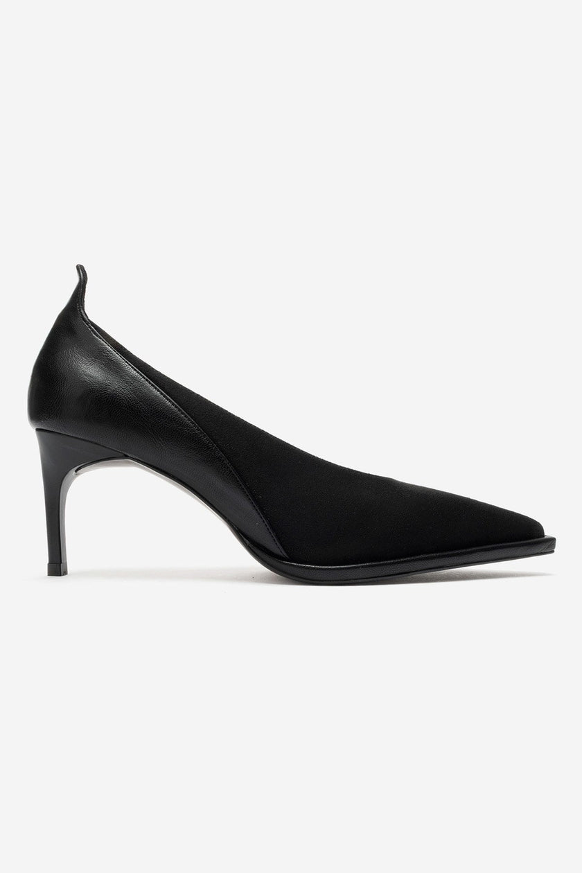 Meadow – Black Suede-Look Stiletto Heels