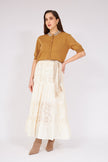 Lace Detailed Skirt Cream - Lebbse