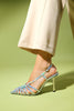 LEAF Silver Hologram Women's High Heels Shoes - Lebbse