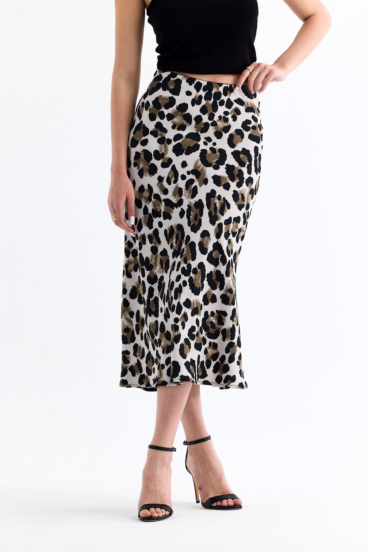 Leopard Patterned Skirt Gray | CLOTHES | Skirt | Lebbse Leopard Patterned Skirt Gray | CLOTHES | Skirt | Lebbse