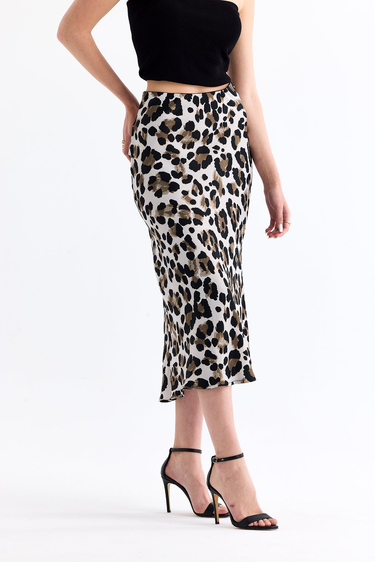 Leopard Patterned Skirt Gray | CLOTHES | Skirt | Lebbse Leopard Patterned Skirt Gray | CLOTHES | Skirt | Lebbse