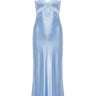 Light Blue Lace Detailed Satin Woven Nightgown - Lebbse