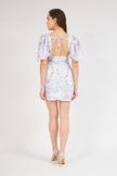 4- فستان قماش بوليستر بنقشة الليلك الزهرية - Lilac Floral Patterned Dress