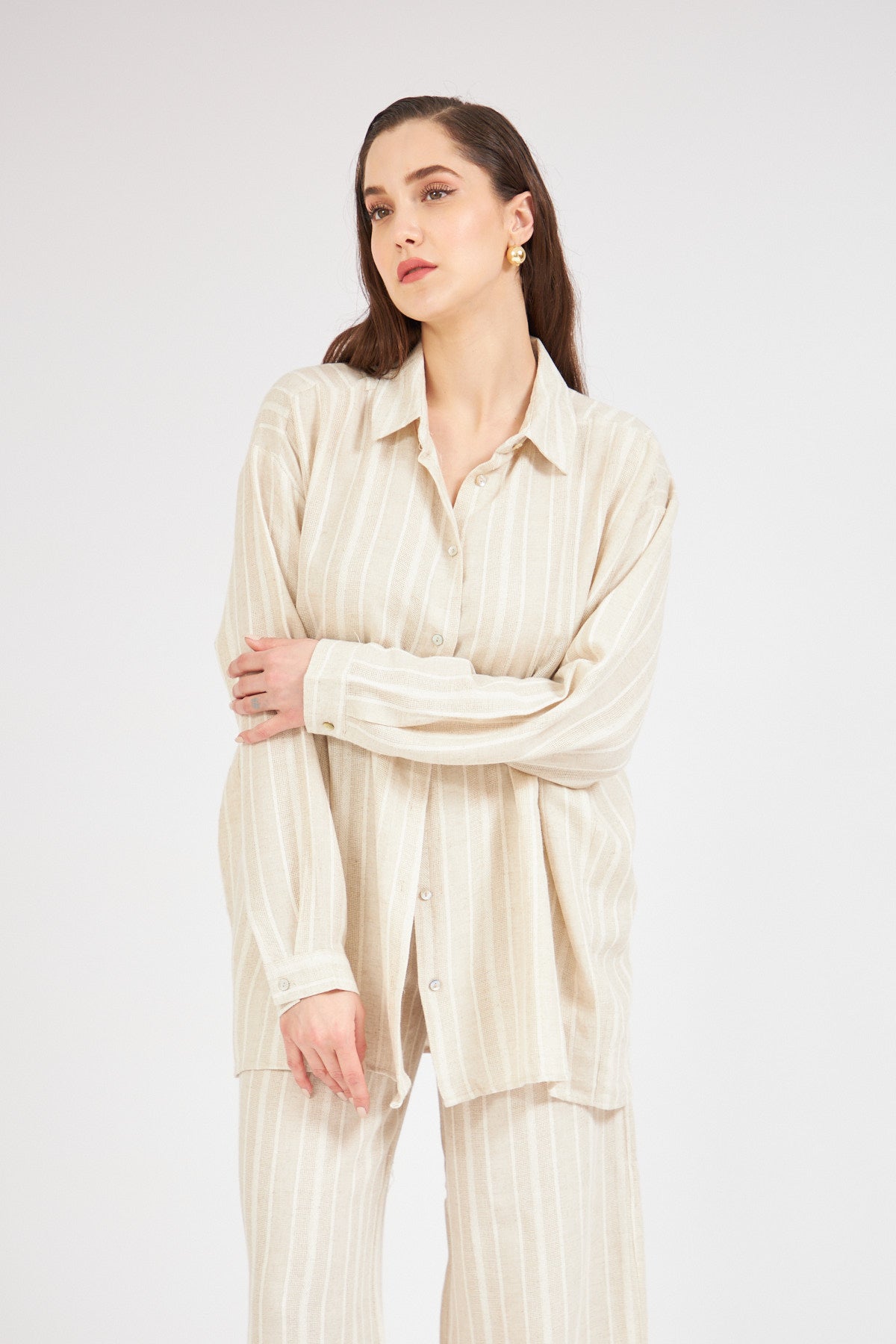 linen beige suit - Lebbse