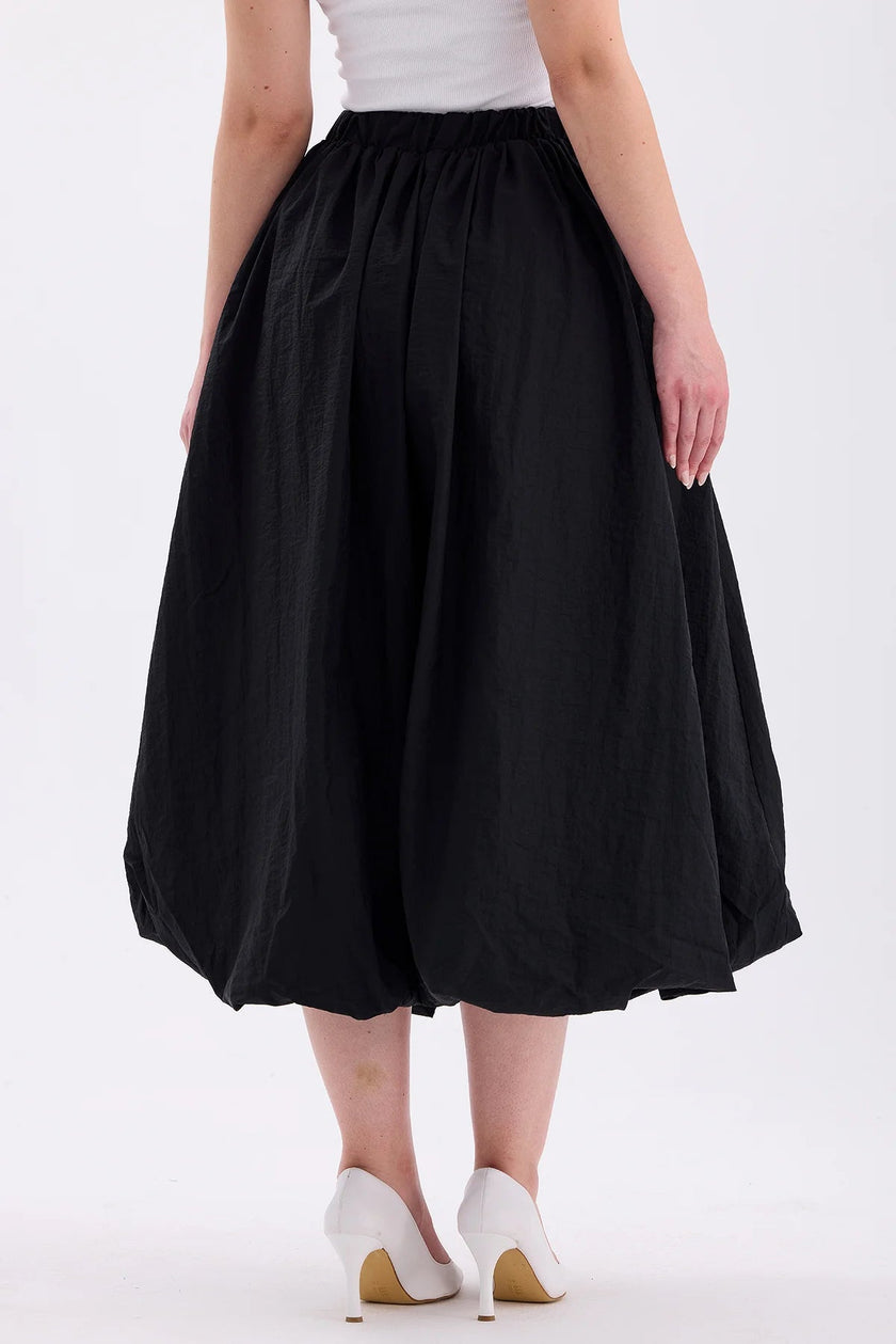 Long Balloon Skirt Black - Lebbse