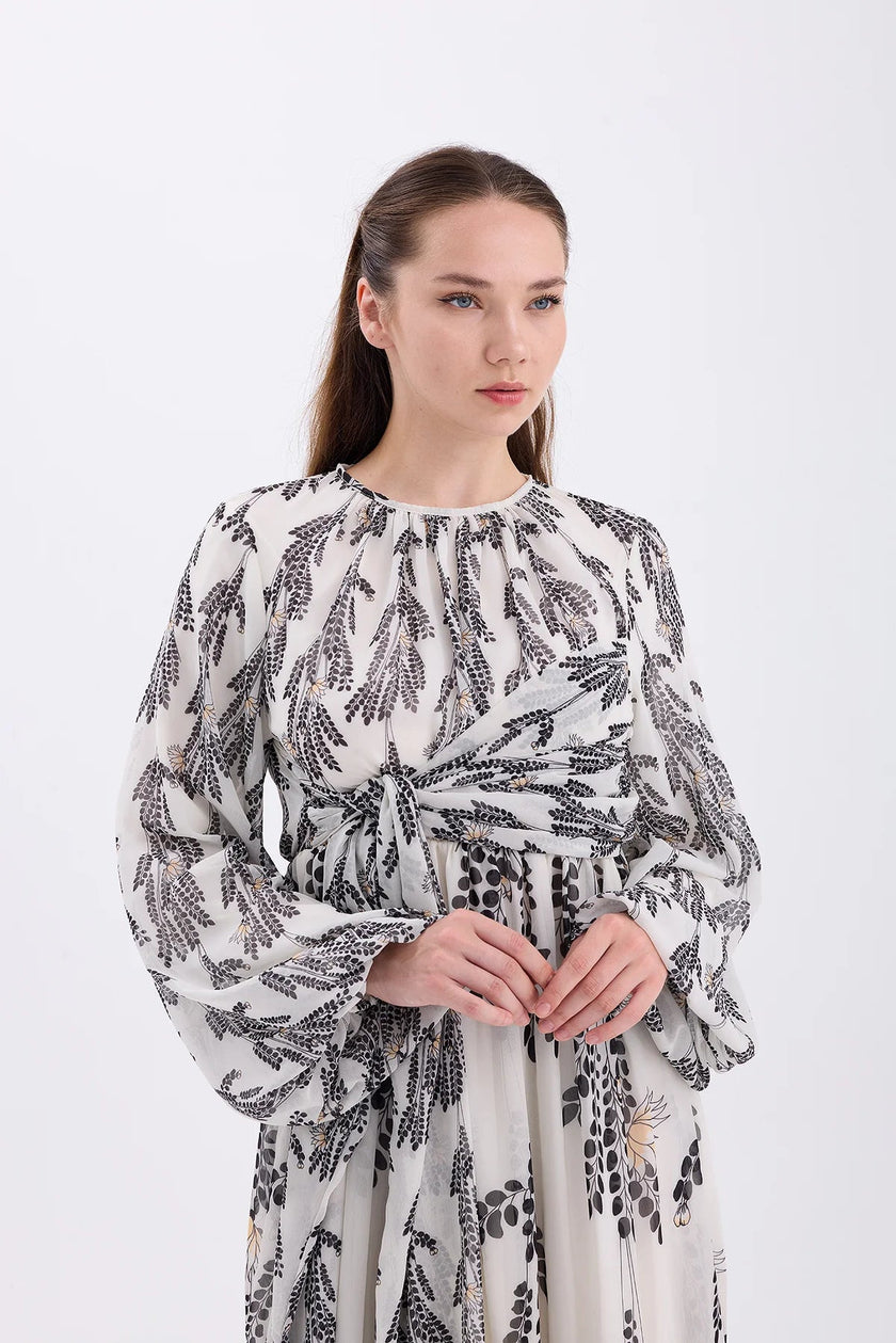 Long Chiffon Dress – Black - Lebbse