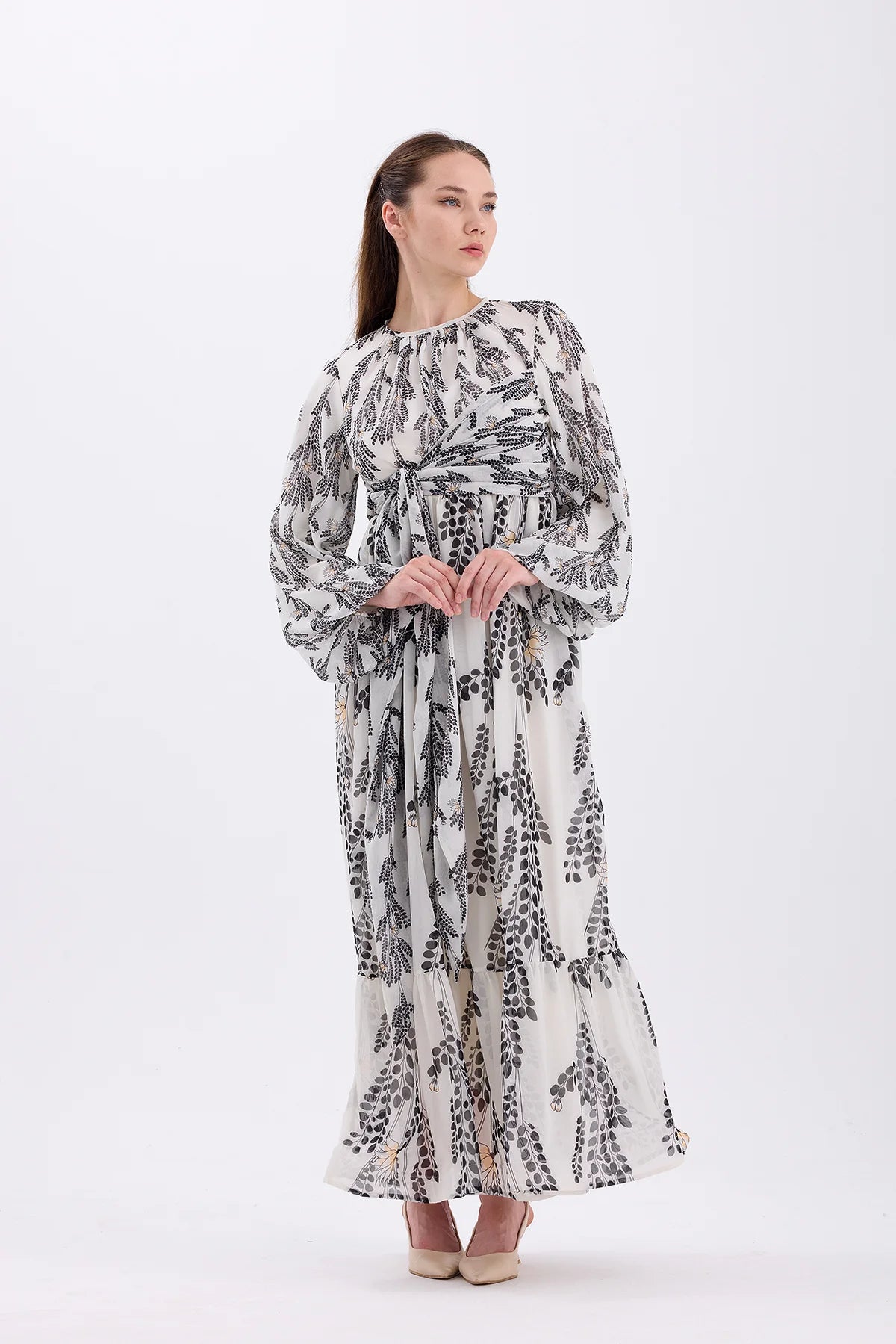 Long Chiffon Dress – Black - Lebbse