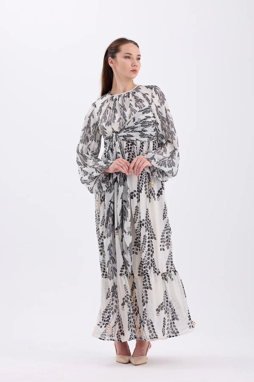 Long Chiffon Dress – Black - Lebbse