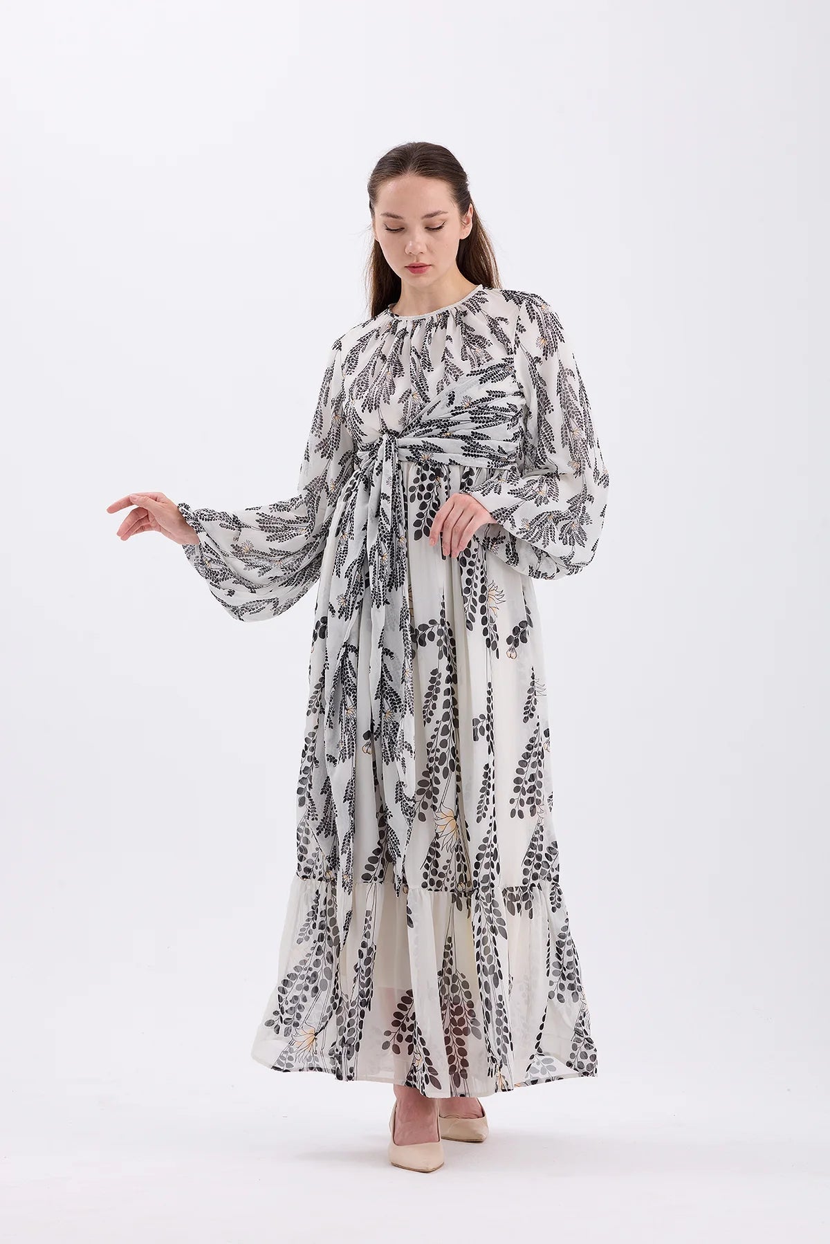 Long Chiffon Dress – Black - Lebbse