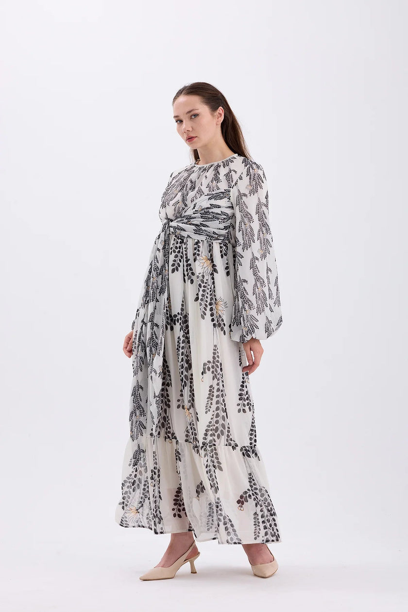 Long Chiffon Dress – Black - Lebbse