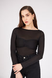 Long Sleeve Blouse Black - Lebbse