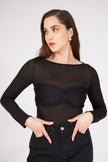 Long Sleeve Blouse Black - Lebbse