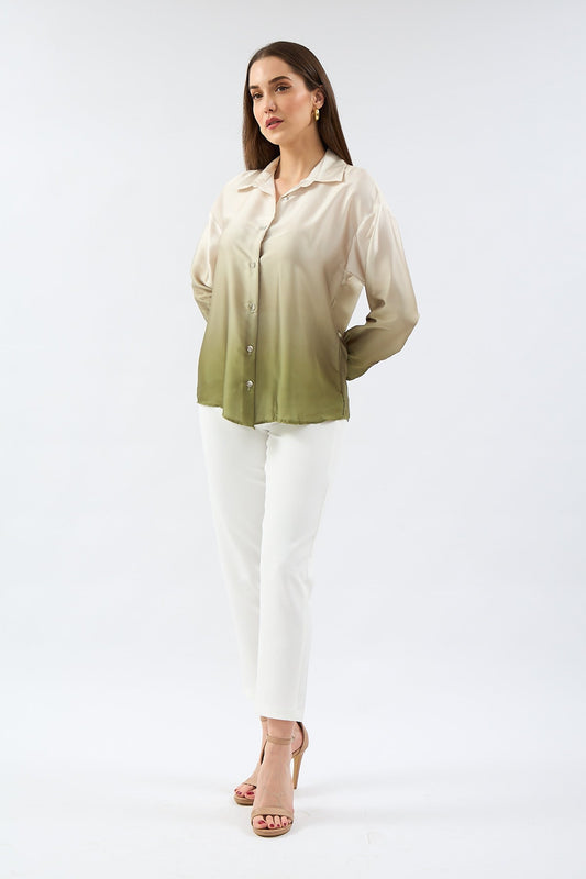 Long Sleeve Shirt Oil Green - Lebbse