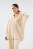 Loose Cut Trousers Shirt Set - BEIGE - Lebbse