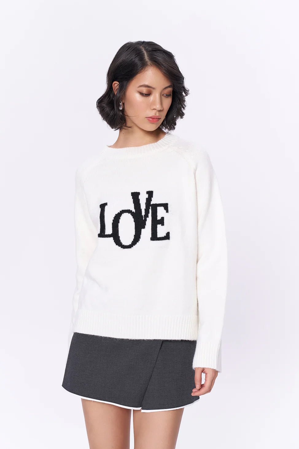 Love Written Sweater Ecru - Lebbse