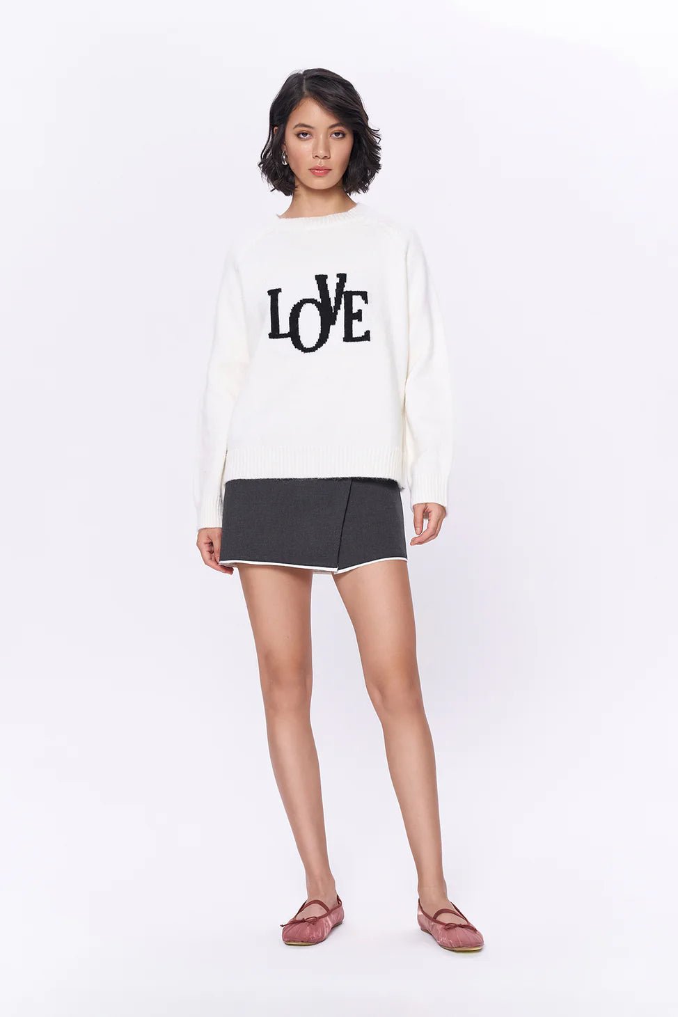 Love Written Sweater Ecru - Lebbse